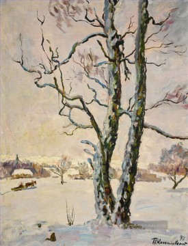 Petr Petrovich Konchalovsky Werke - WINTER LANDSCAPE BIRCH TREES Petr Petrovich Konchalovsky